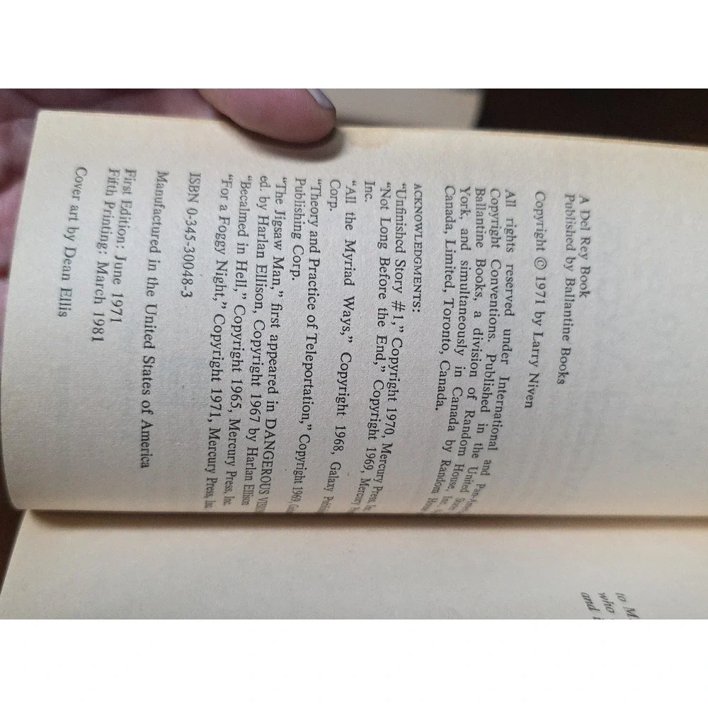 LARRY NIVEN All the Myriad Ways1985 Vintage Paperback Science Fiction Collection